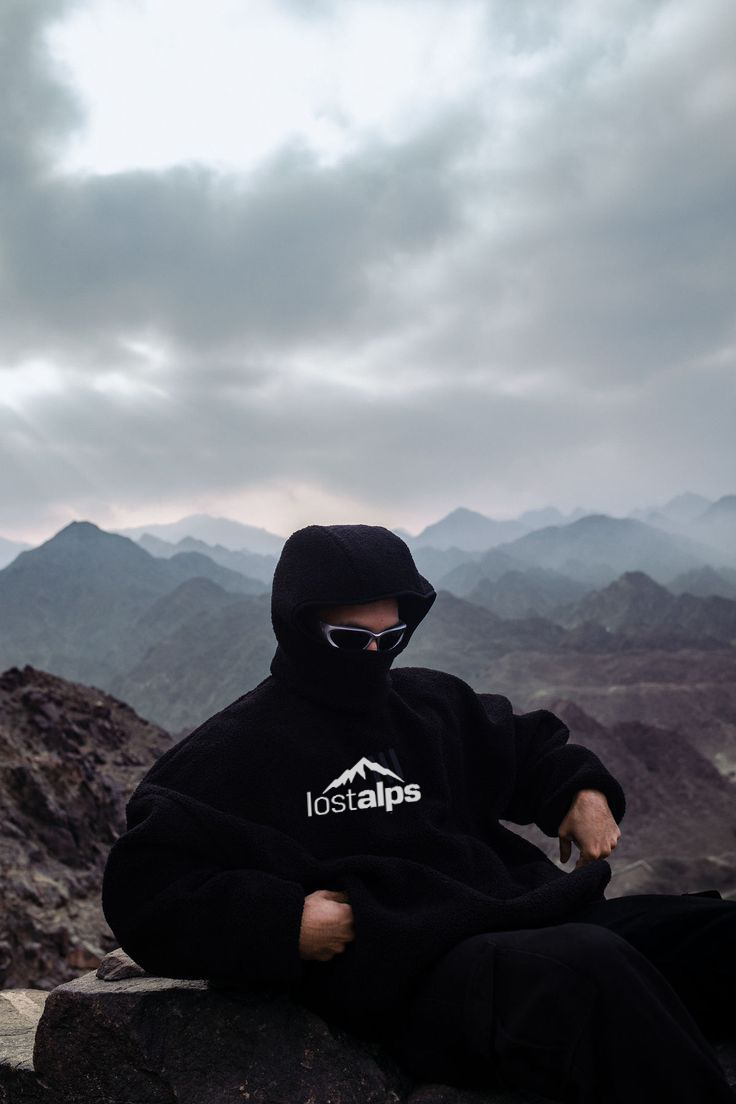 Lost Alps Charcoal Black Hoodie