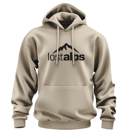 Lost Alps Beige Logo Hoodie