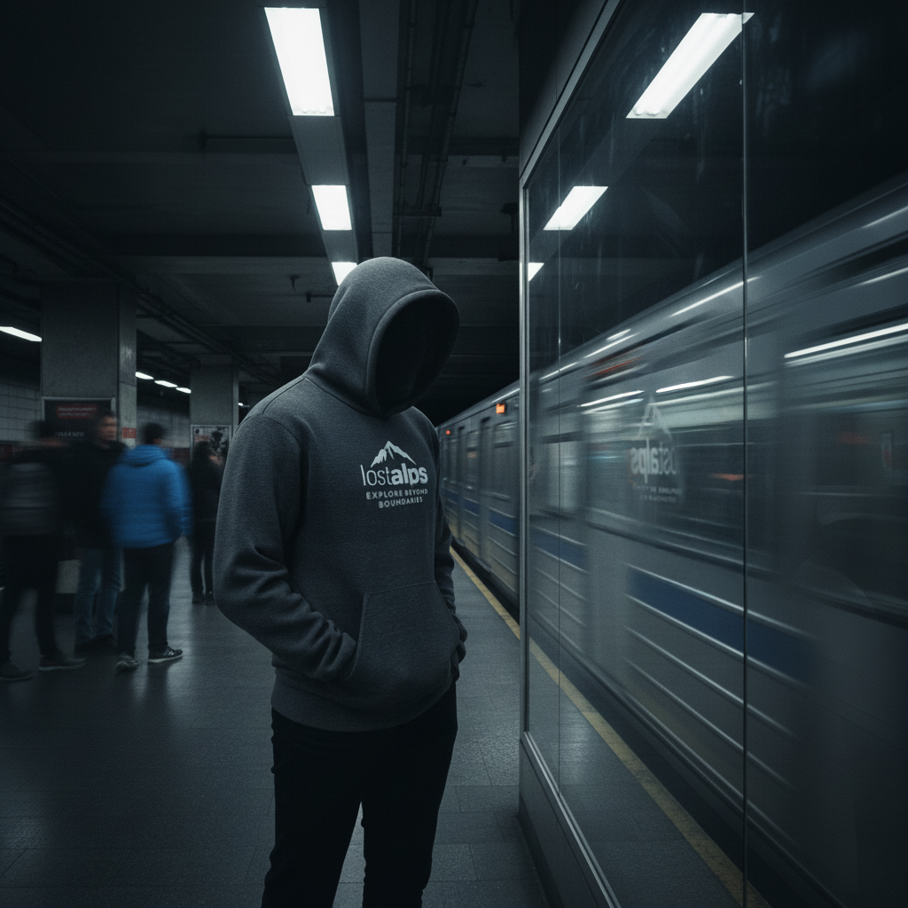 Lost Alps Charcoal Black Hoodie